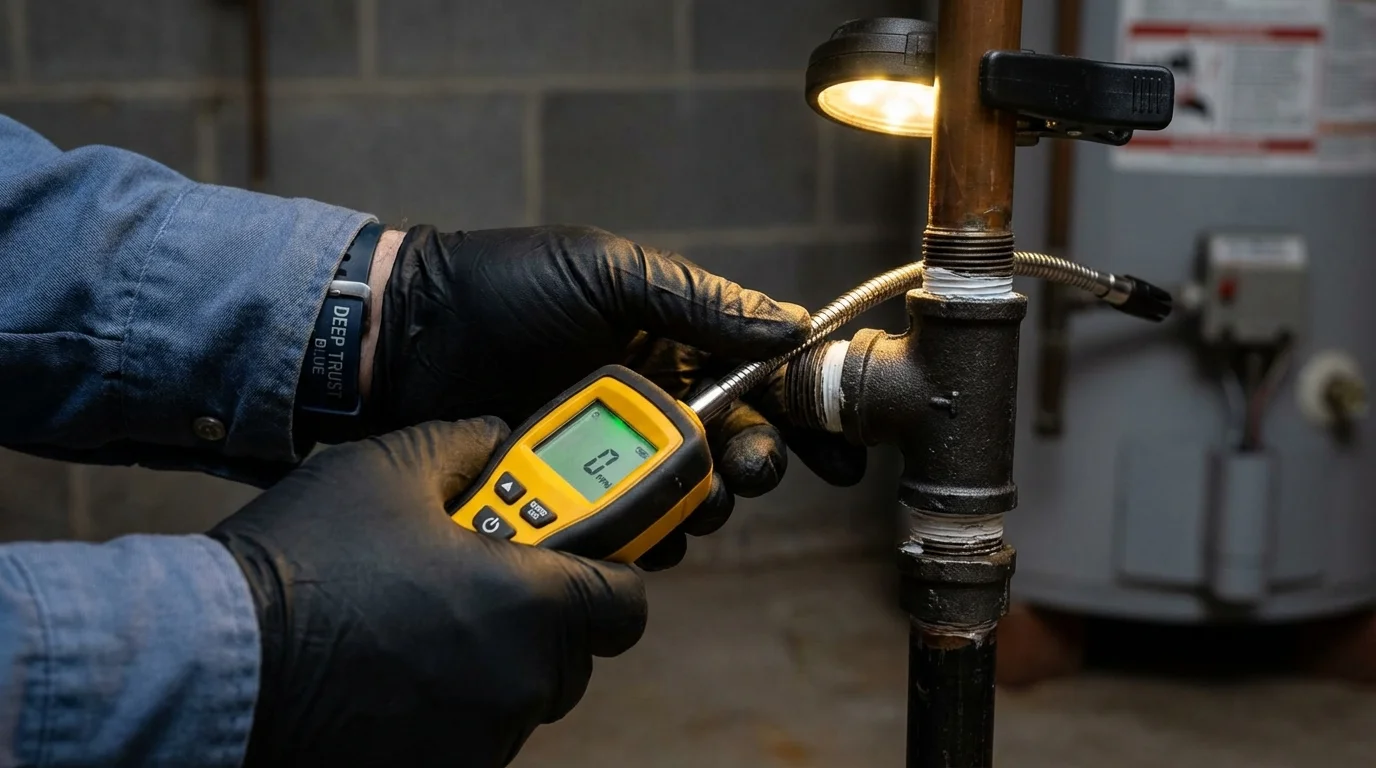 Gas leak detection with electronic sniffer by Johns Plumbing LLC in Frankston