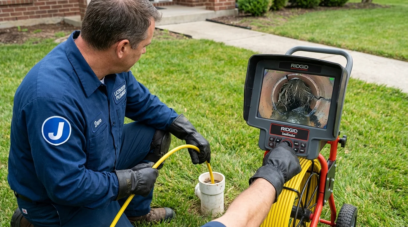 Sewer camera inspection being performed by Johns Plumbing LLC in Frankston